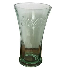 Coca-Cola Green Glass Embossed Logo Vintage‎ Collectible Soda Pop Drinking